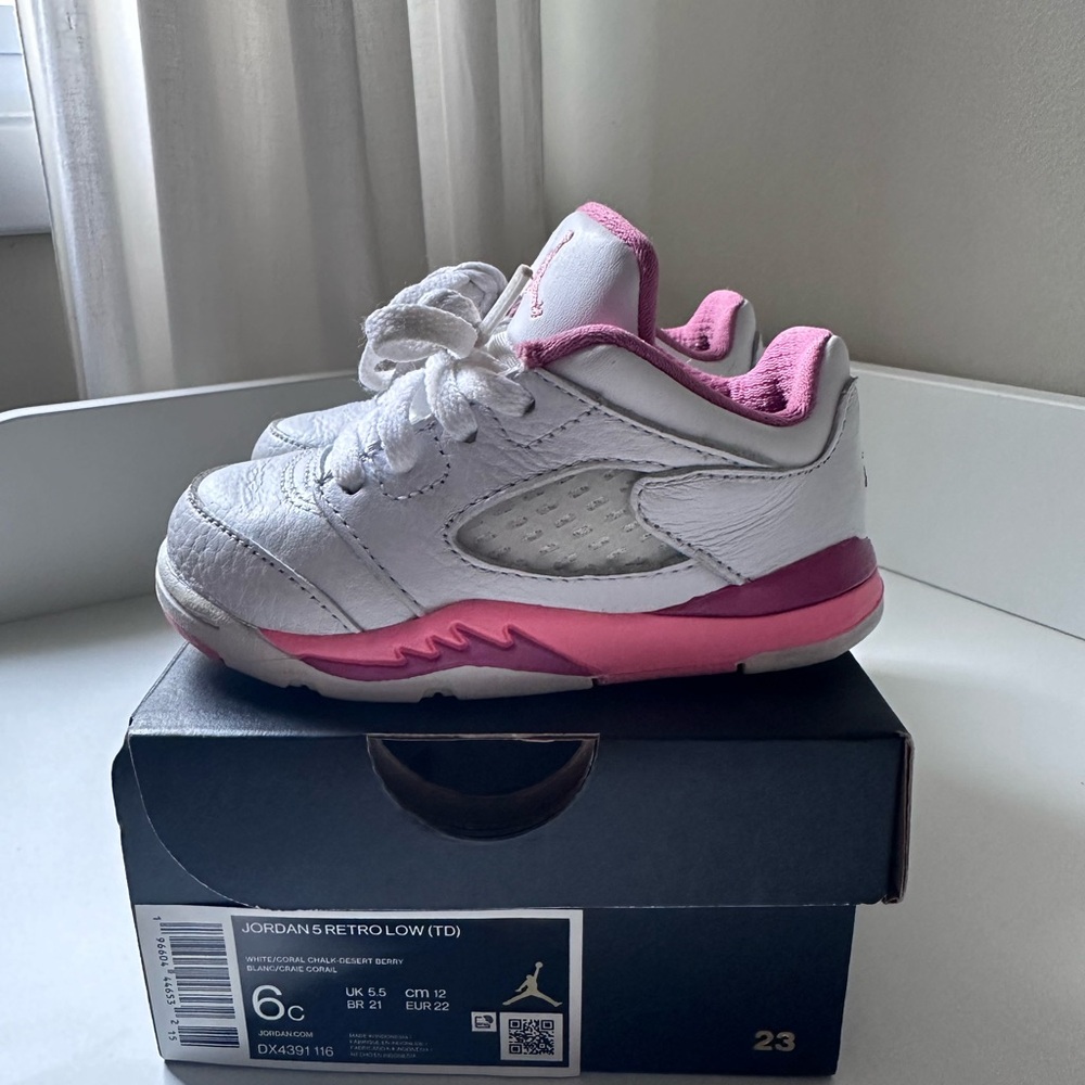 Cute retro Jordan 5’s for toddler girls!